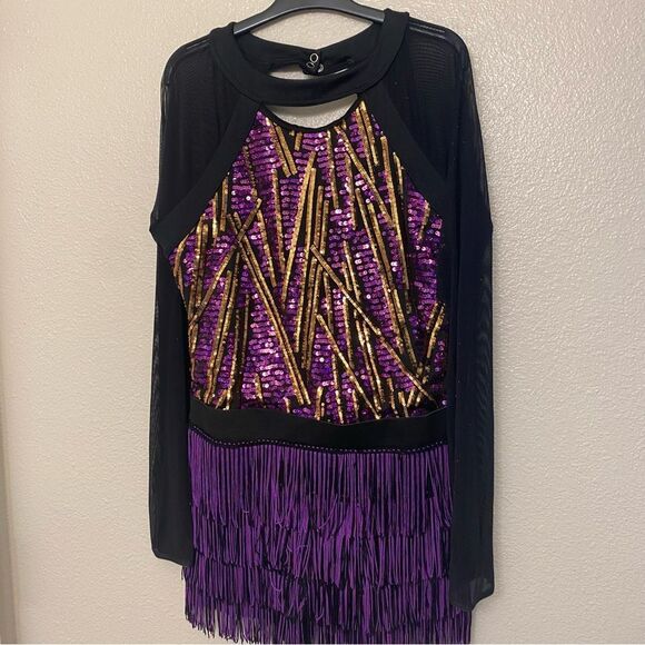 Weissman dance costume purple fringe flapper You Need To Calm Down 12723 LA adul - Picture 4 of 10